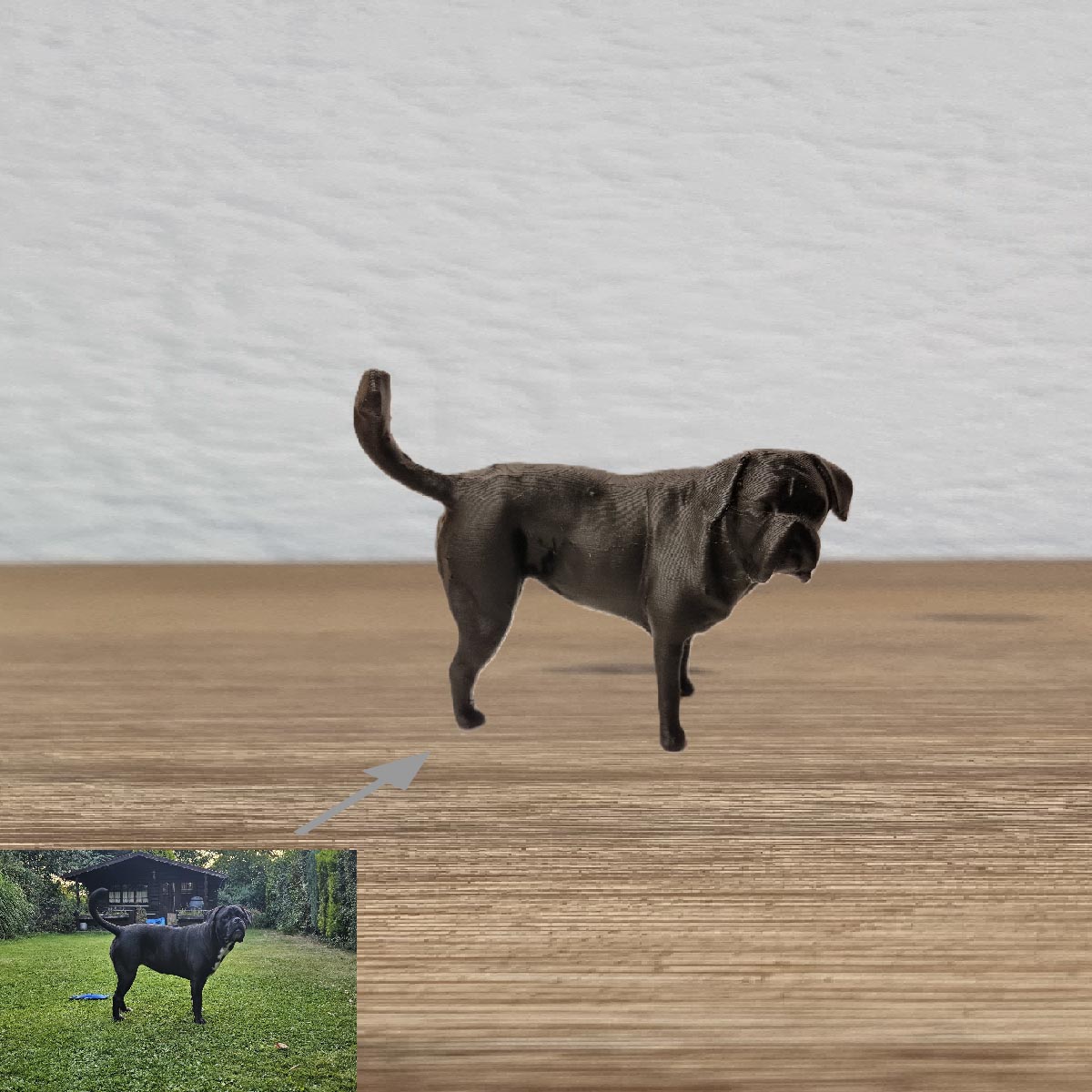 3D Druck und 3D Scan Minifigur Minime Produkt vom Foto Haustier. Hund und Katze.