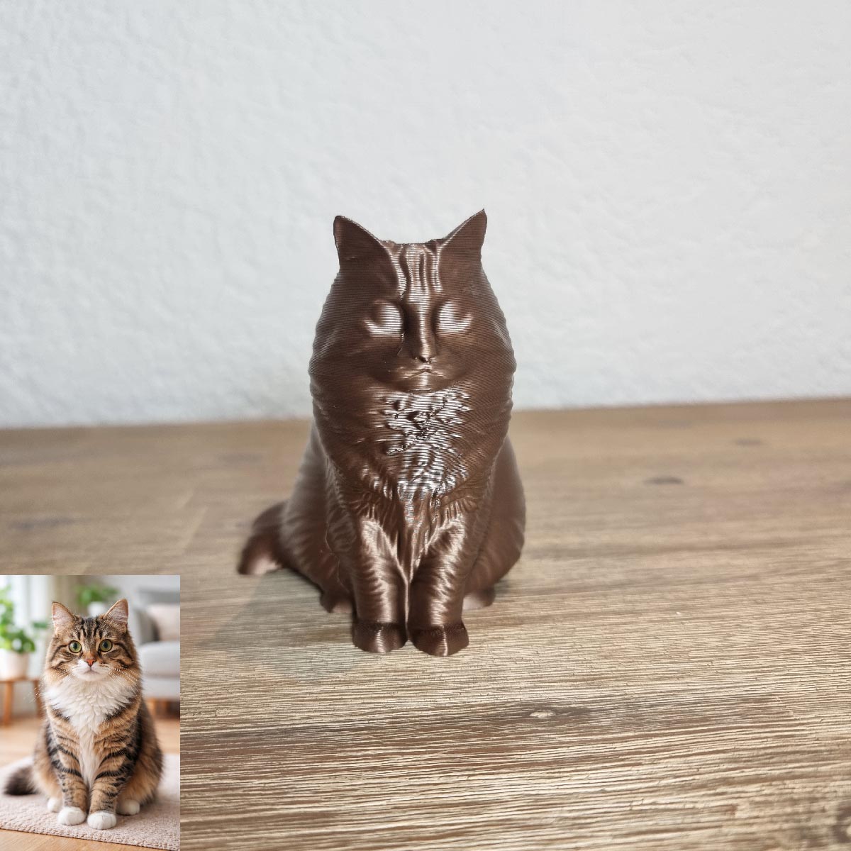3D Miniatur Figur - Ihr Haustier (Hund, Katze) - einfarbig